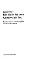 Der Dativ ist dem Genitiv sein Tod Cover