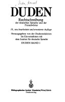 Rechtschreibung der deutschen Sprache und der Fremdwörter Cover